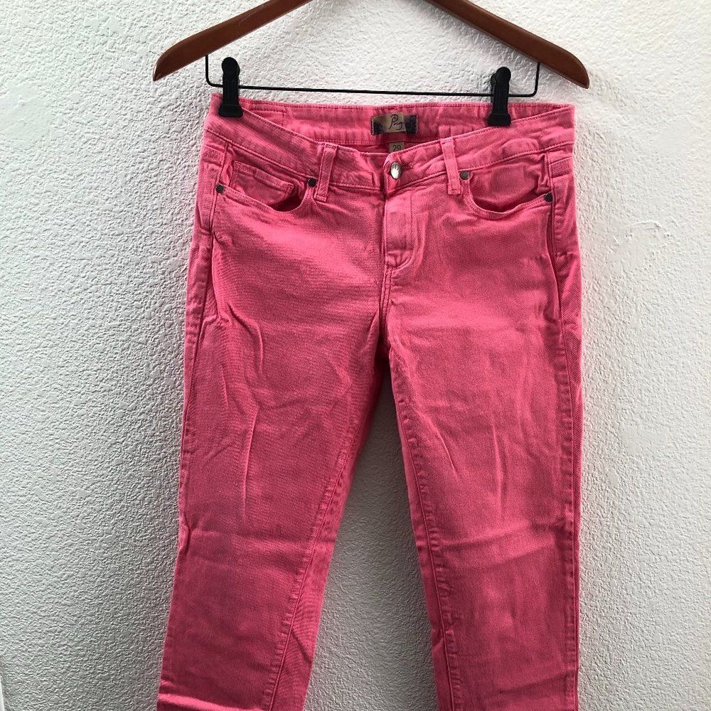 Paige Denim Peg Skinny Jeans Pink Wash Low Rise 29 x 28.5